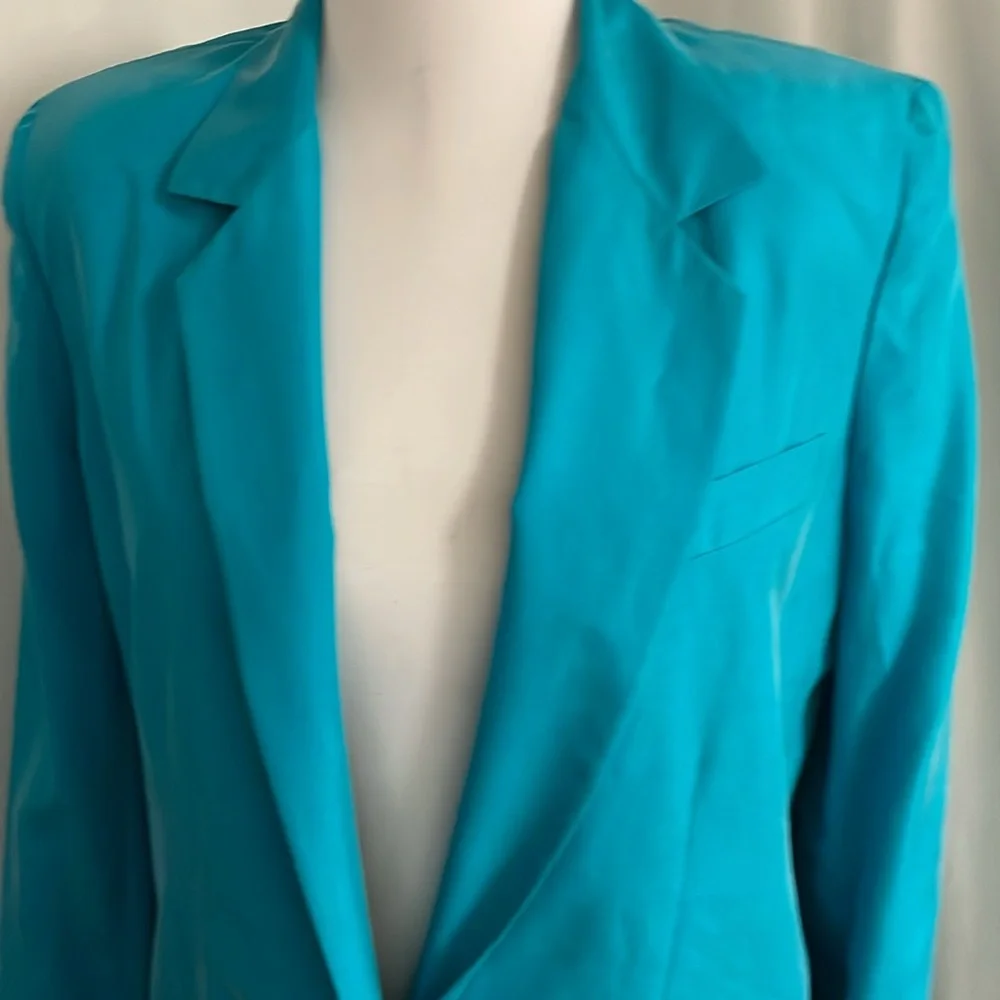 ❤️ Women’s EUC Vintage 90s Y2K COLLECTION POINT OF VIEW 100% Silk Jacket Sz 4 - Picture 1 of 13